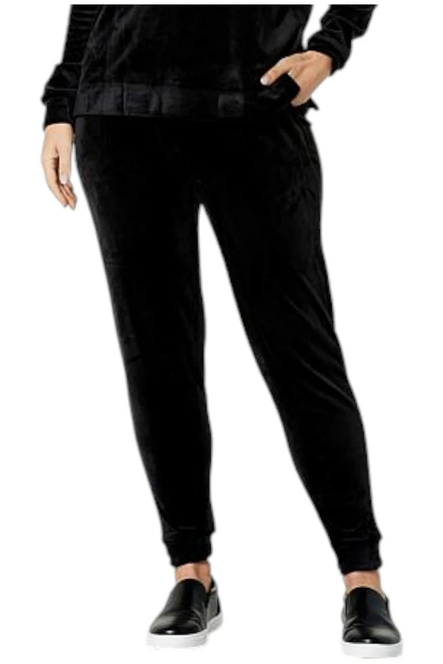 Comfort Code Women's Plush Velour PullOn Jogger Pant Black - Regular